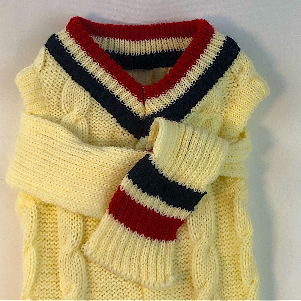 Cream Cable Knit Sweater with Scarf